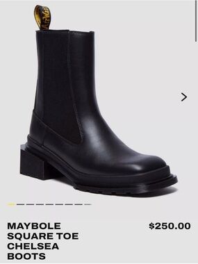 Dr. Martens Black Maybole Square Toe Chelsea Boots